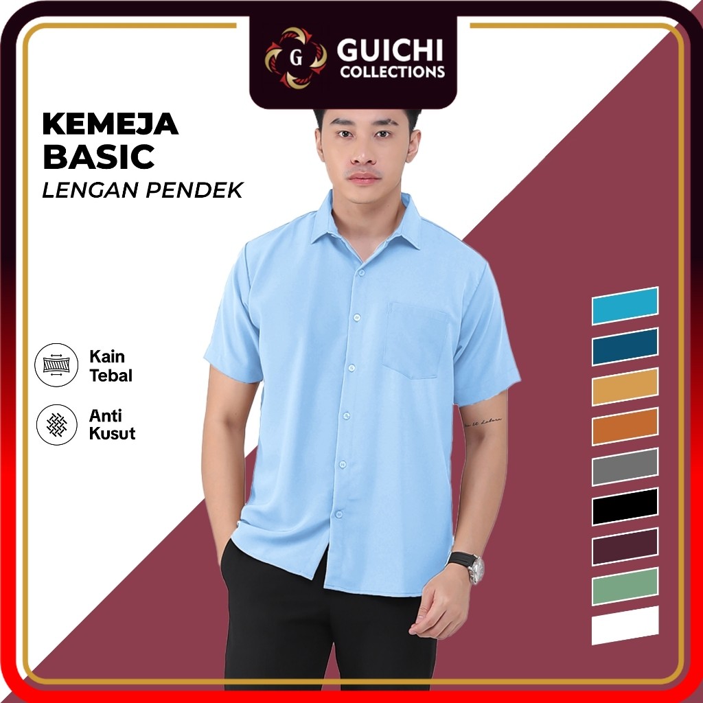 Promo BROGUY Kemeja Basic Lengan Pendek Unisex