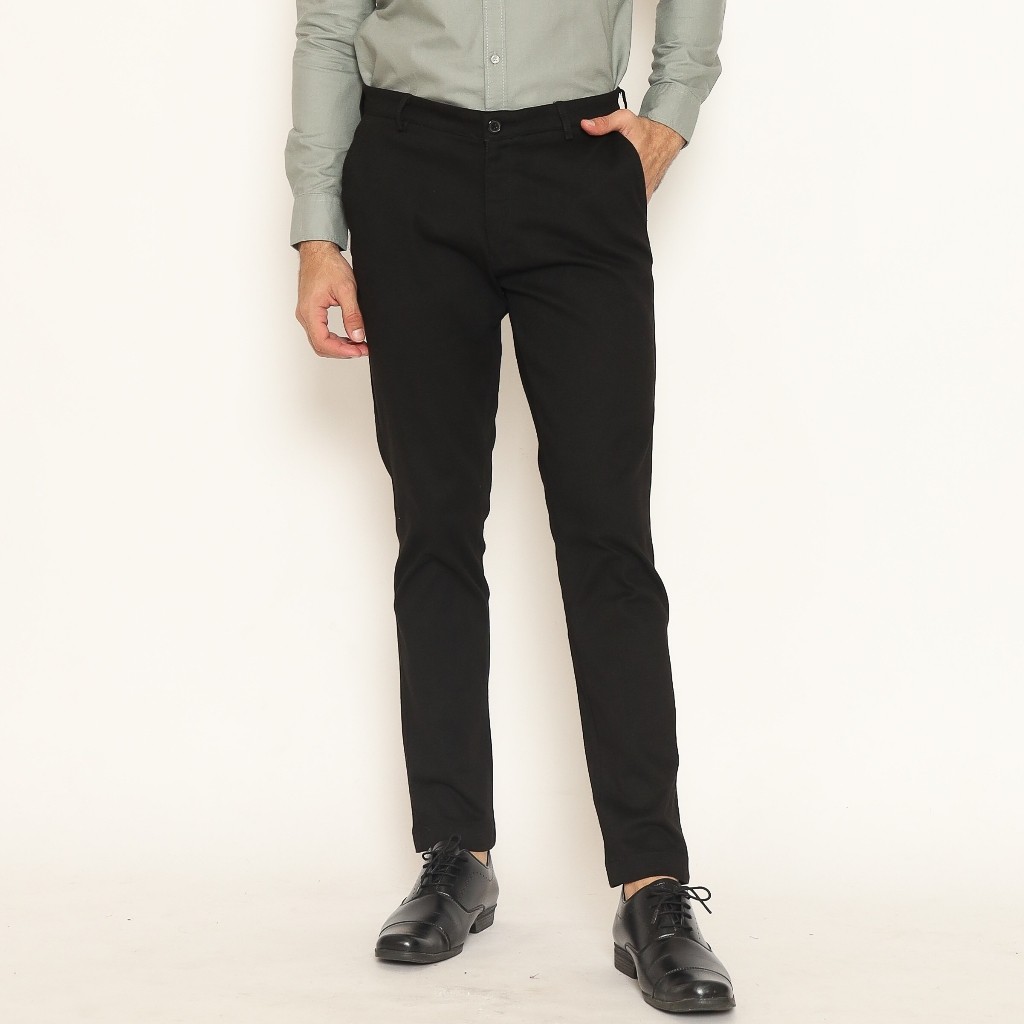 Schoeller Celana Chino Pria Slim Fit Panjang | Black, Navy | Ravello