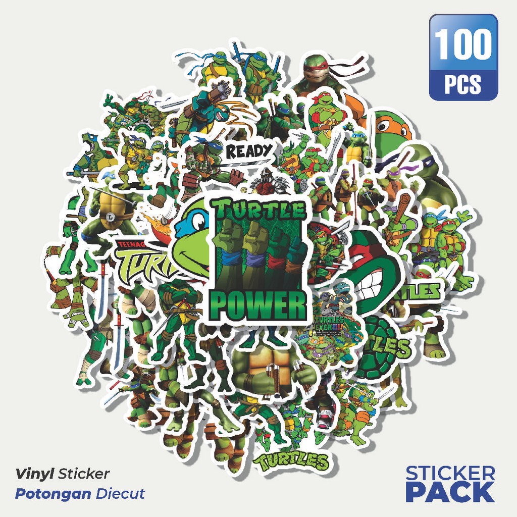

Stiker Vinyl Stiker Teenage Mutant Ninja Turtles Series [ Seri Kura Kura Ninja] Waterproof Aesthetic- Untuk Laptop, Motor, dan Helm - Paper Stationery Pack