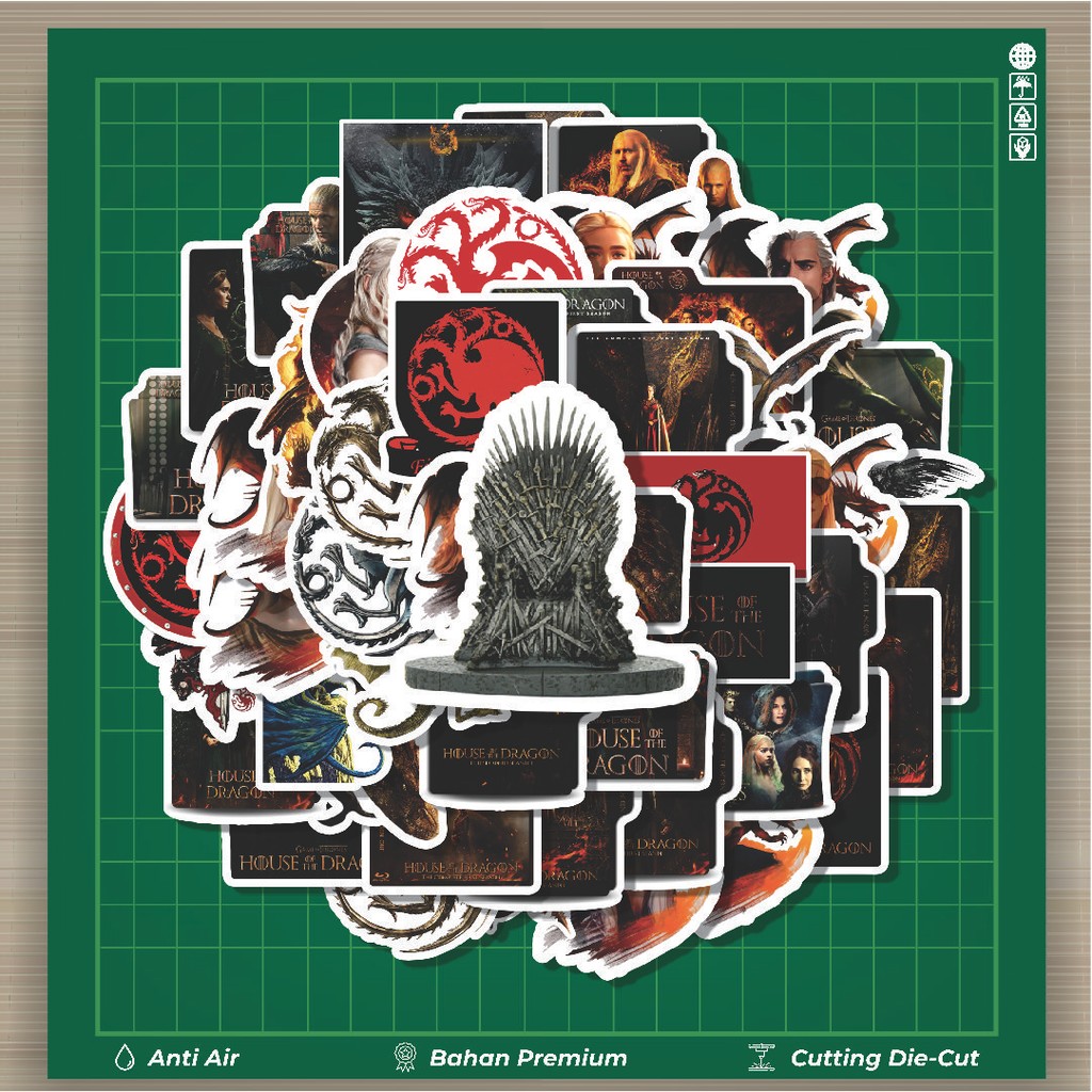 

HOT 50 PCS STIKER Stiker House Of The Dragon [Rumah Naga] Stiker Fashion Cars Decal Dingin Kartu Album Custom Vinyl Anti Air- Sticker Aesthetic Buku Journal Koper Casing HP Tablet Laptop Helm Motor Botol Minum