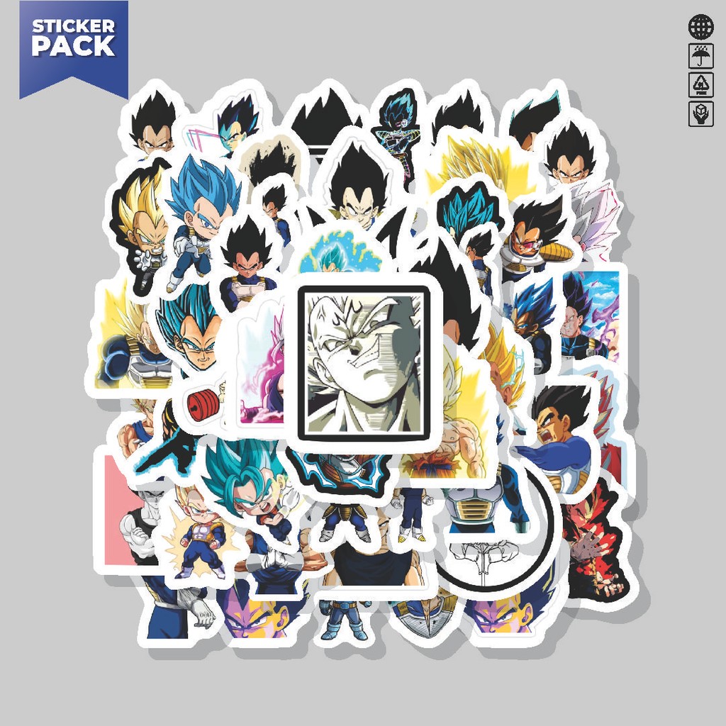

[100PCS]Stiker Pack Stiker Anime Vegeta Dragon Ball Aesthetic Vinyl Anti Air Dekorasi Sticker Laptop Buku Journal Koper Helm Casing HP Gitar Helm Skateboard