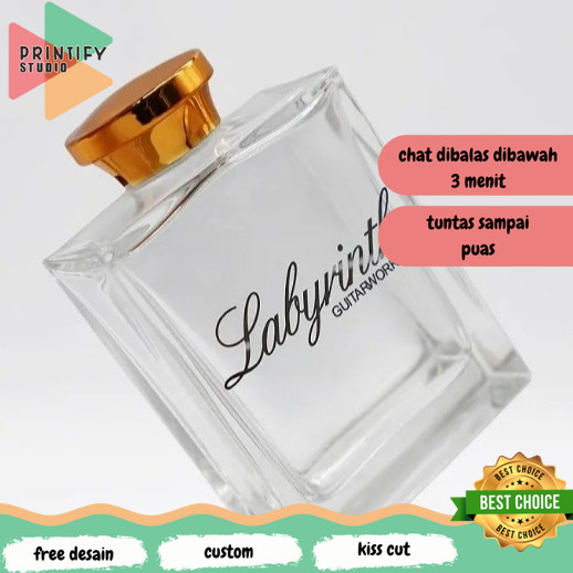 

Printify Stiker Botol Parfum Premium Timbul UV DTF Custom Desain Cetak Label Wewangian