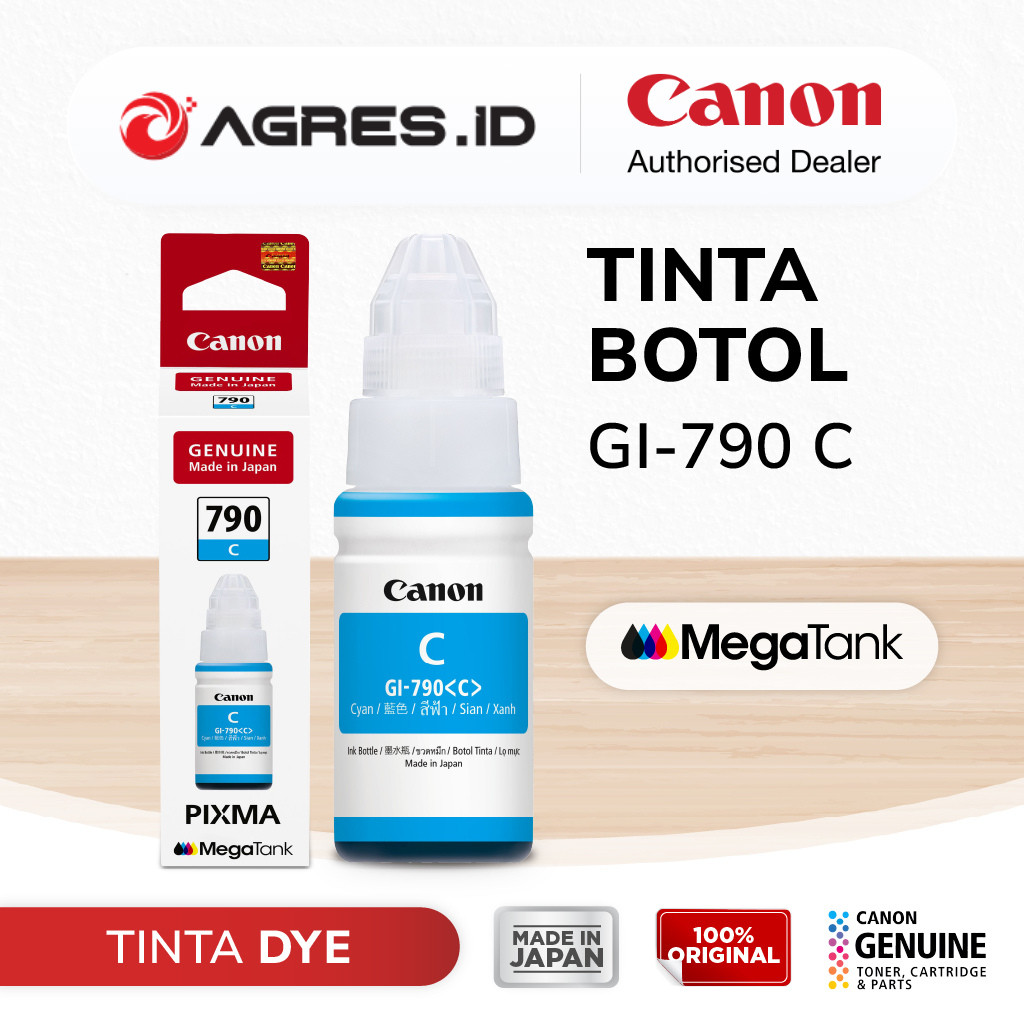 Tinta Original Canon 790 Cyan - Tinta Canon G1010 G2010 G3010 G4010 - Tinta Printer Canon MegaTank