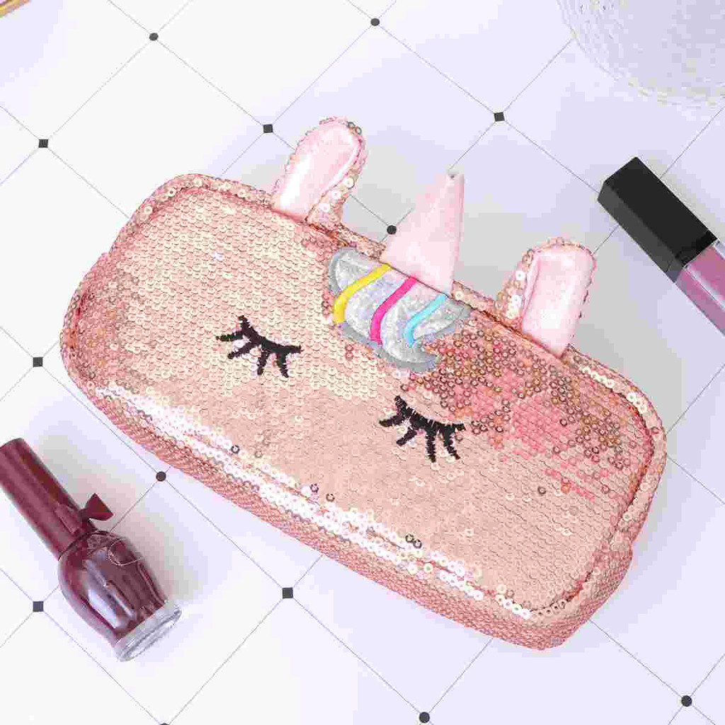 

Multifunctional Unicorn Sequin Pencil Bag Storage Pouch Coin Purse Pen Case School Supplies Stationery ganizer Premium Material