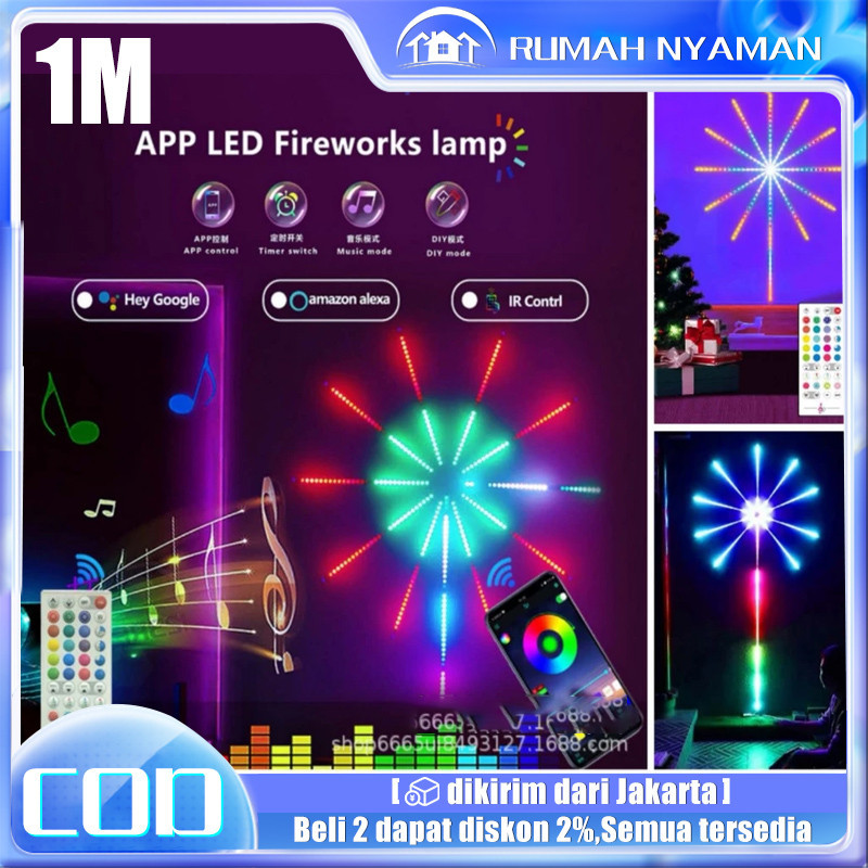 1M Running Lamp 5050 Lampu Kembang Api Sensor HP Full Colour Paket Lengkap Fairy Lights Rockware Fir