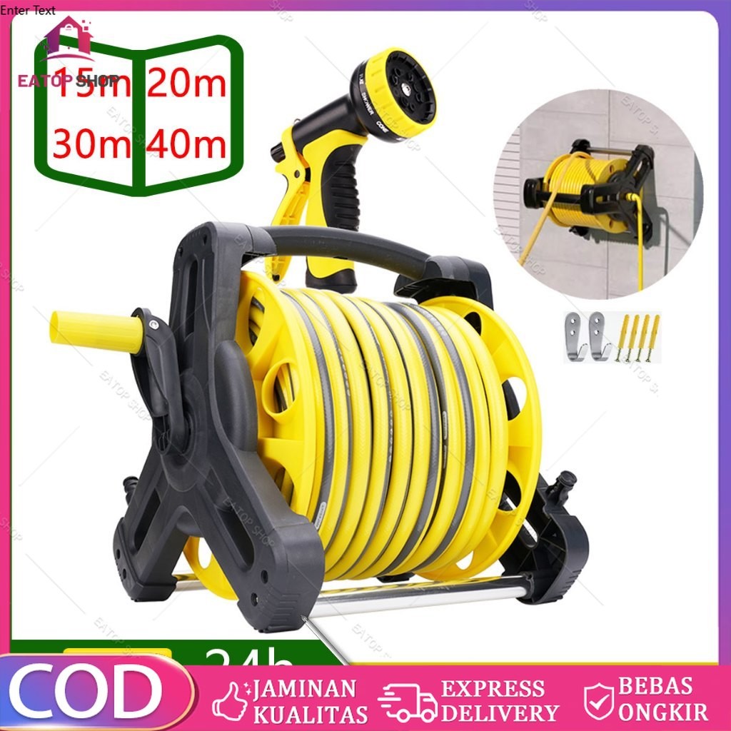 40M Hose Reel Set Gulungan Pipa Air Set Gulungan Selang Dengan Selang Air Selang Air Tahan Lumut