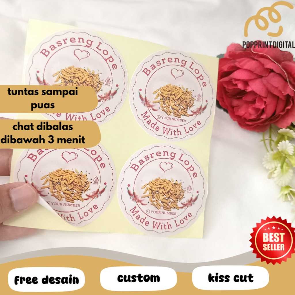 

PpD Sticker Print Label Makanan Cemilan Basreng Bentuk Bulat Free Desain Stiker Custom Nama