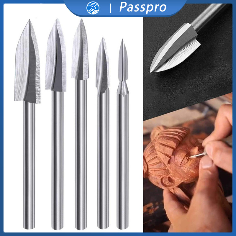 5pcs Wood Carving Tools Mata Bor Mini Buat Ukir Kayu Mata Bor Ukir Kayu Mini Grinder Mata Bor Pemaha