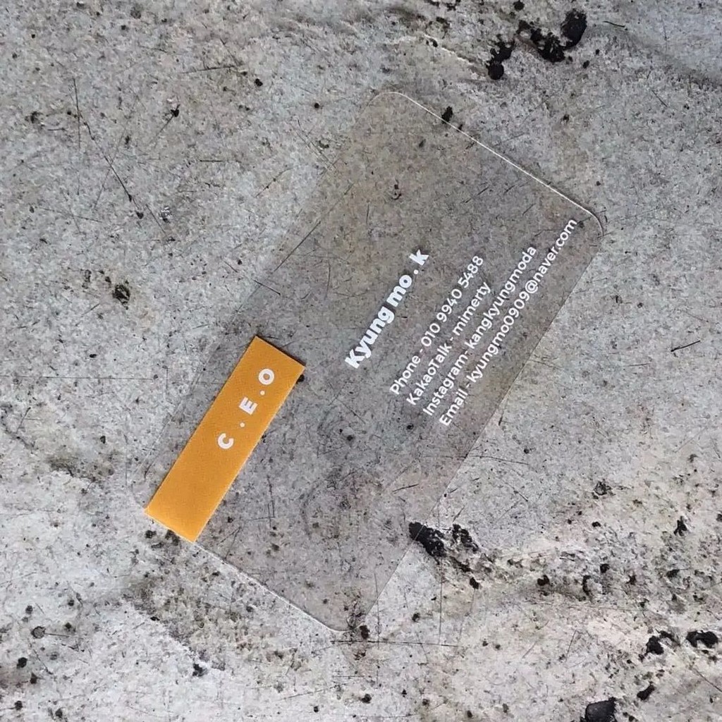 

Minimalist Custom PVC Business Card Thank You Waterproof Clear Plastic Identity Visit Personalized Brand LOGO Print Postcard