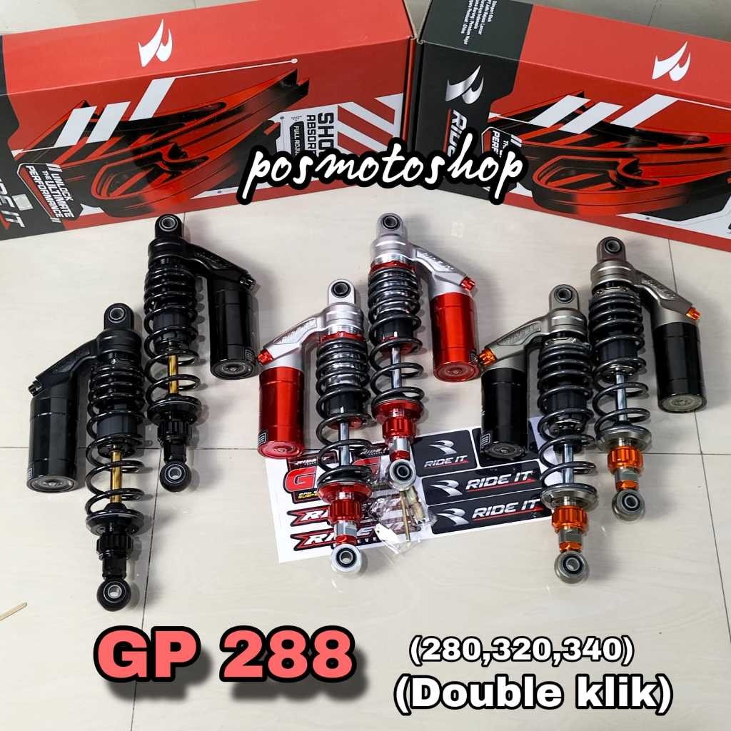 Skok Shockbreaker Shock Tabung Ride it GP-288/ GP299  SERIES DOUBLE KLIK  ukuran 320mm 280mm 340mm P