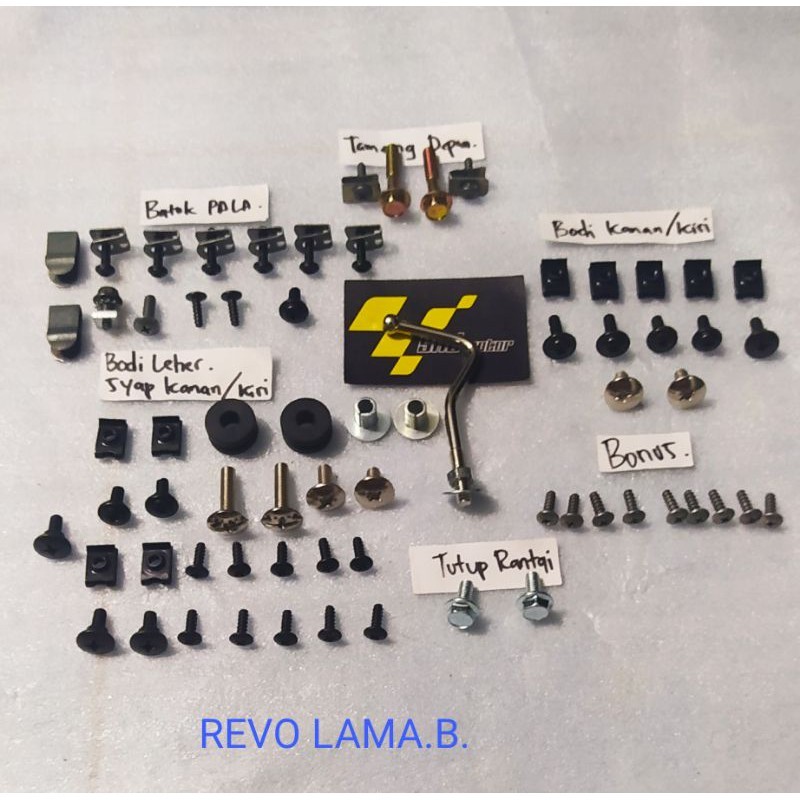 baut full bodi revo lama/baut lengkap bodi revo lama 100