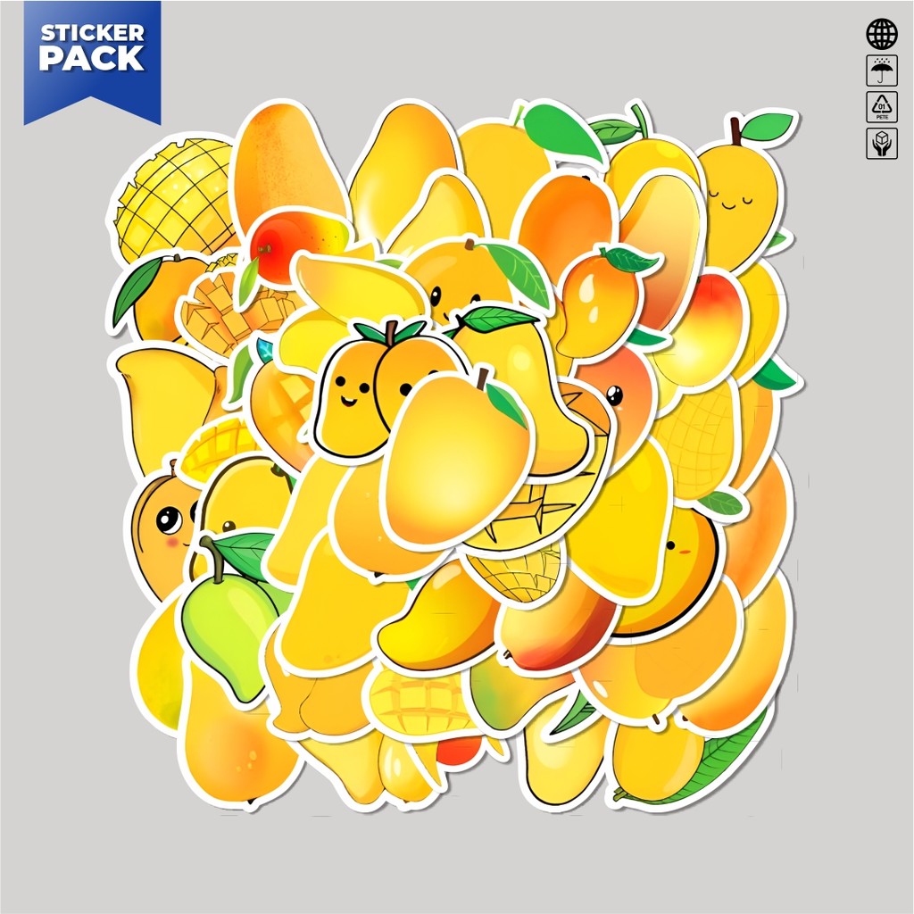 

[100PCS]Stiker Pack Stiker Orange Mango [Buah Mangga Jeruk] Aesthetic Vinyl Anti Air Dekorasi Sticker Laptop Buku Journal Koper Helm Casing HP Gitar Helm Skateboard