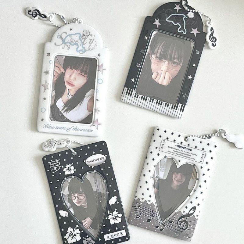 

Y2K Musical Note Dolphin Pendant Card Holder 3Inch Photocard Holder Student ID Badge Holder Bus Card Protective Photo Sleeves