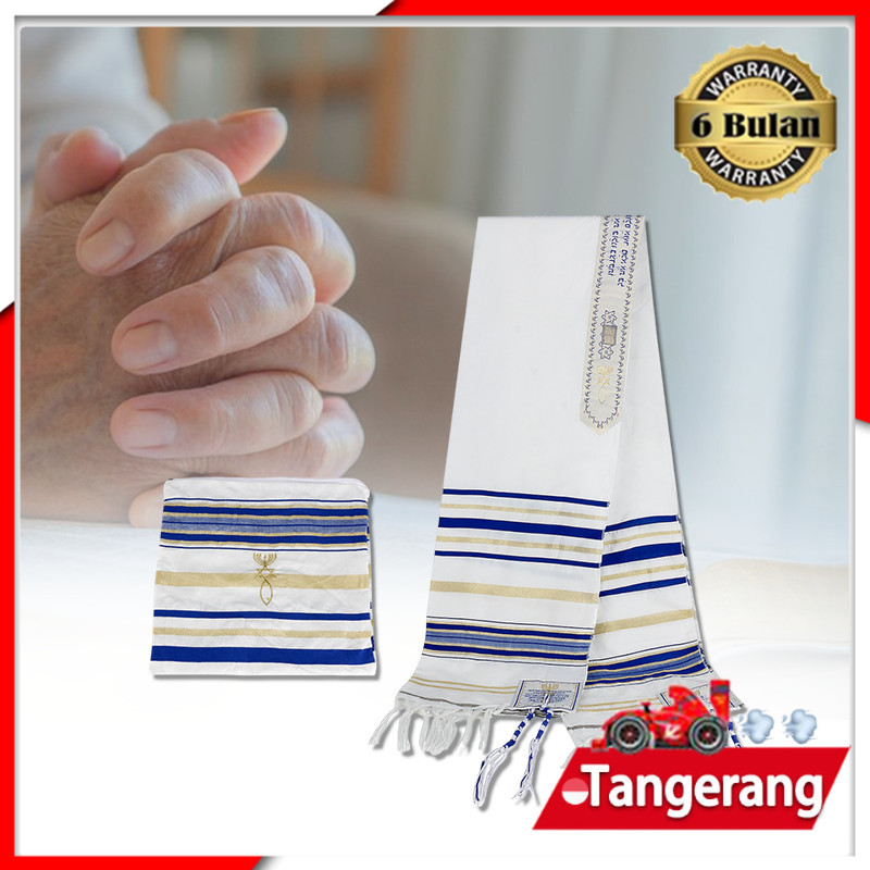 Tallith Ori / Tallit / Tallitot / Jewish Prayer Shawl / Tallit Biru Navy  60cm