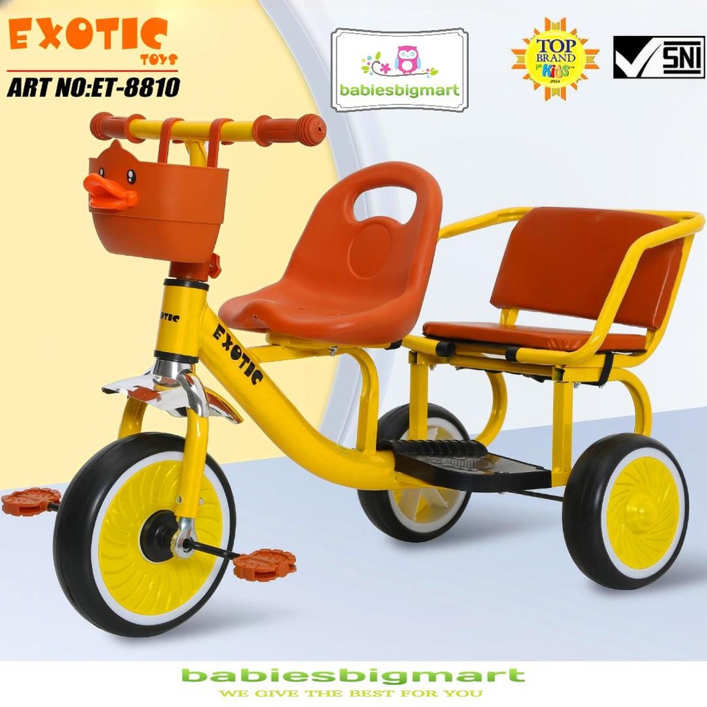 Sepeda Anak Roda Tiga 3 EXOTIC ET 8810 Ban Tipe Karet Keranjang Besar