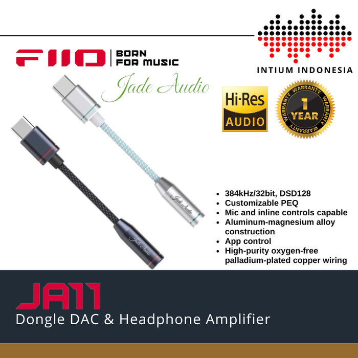 FiiO Jade Audio JA11 / JA-11 / JA 11 USB Type C to 3.5mm Earphone/Headphone DAC and Amplifier For IO