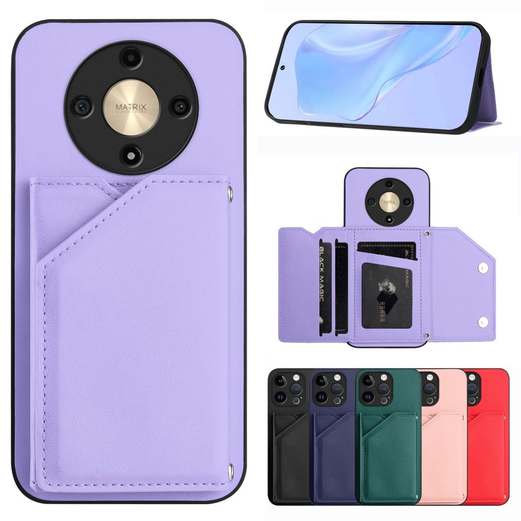Untuk Honor X9b X8b X7b X6b X9a X8a X7a X6a Phone Case Wallet Kulit Casing Card Holder Bracket