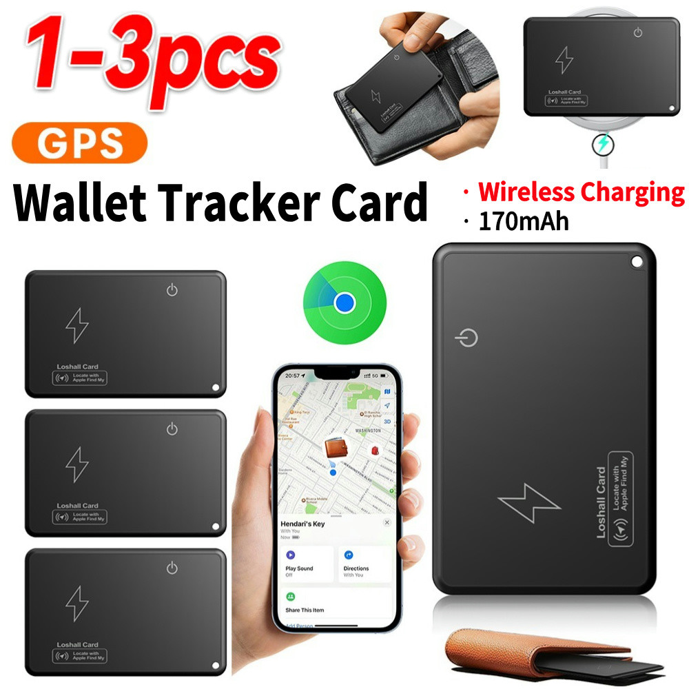 

Wireless Charging Wallet Tracker Card Work with Apple Find My App Smart Card Tracker Item Locator for Luggage Tag Purse Passport