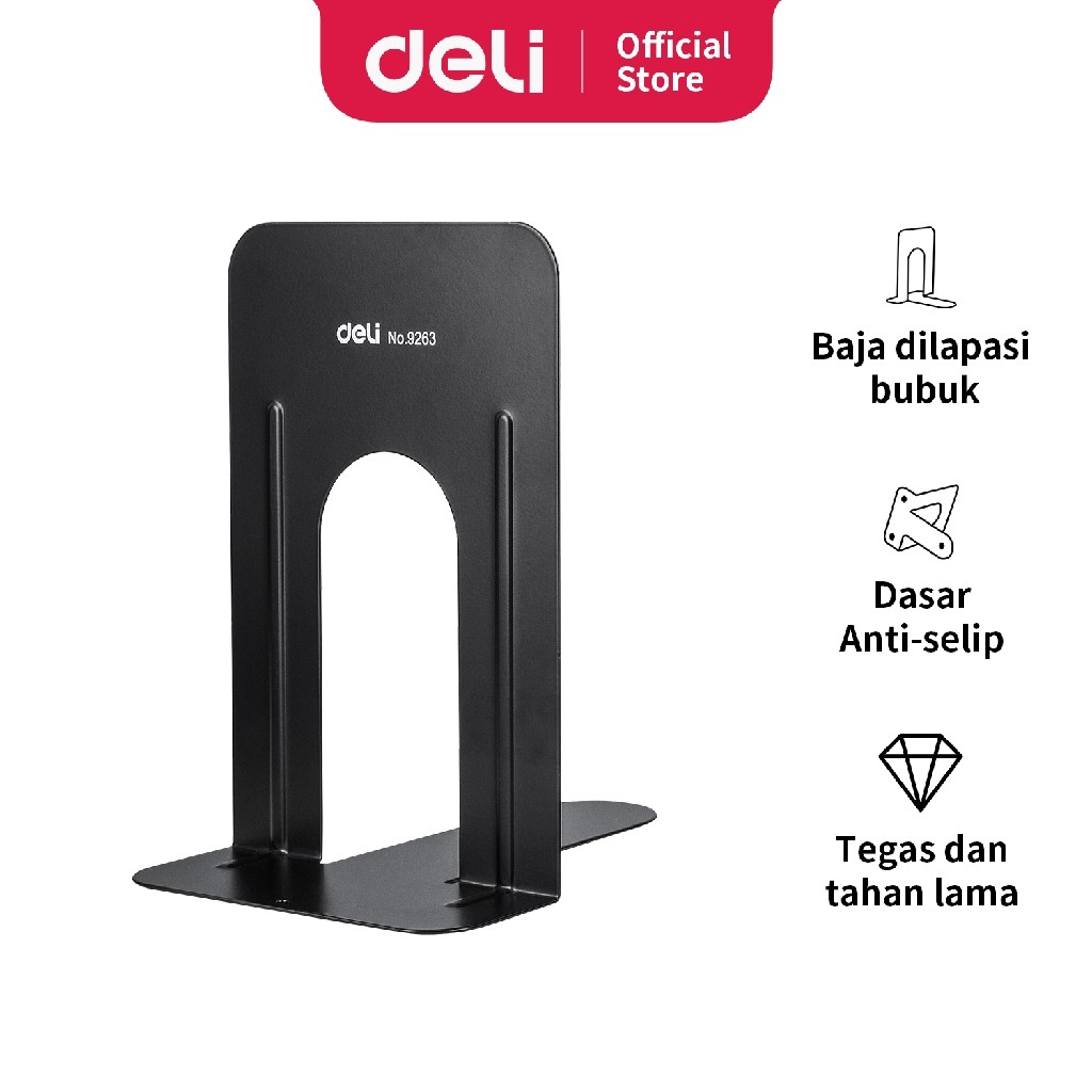 

Deli Penahan Buku Logam Metal 20 x15 x 23cm 402g E9263