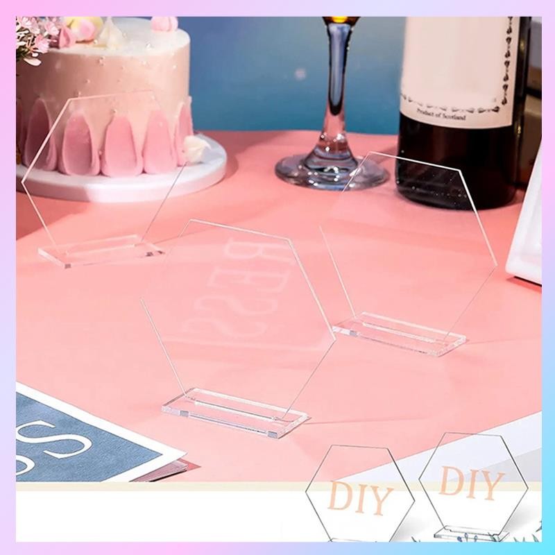 

AB25-18 PCS Name Cards Numbers Hexagon Table With Holder Sublimation For Party Decoration