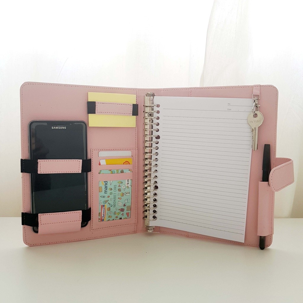 

Flashee Binder Polos A5 20 Ring Antimainstream Binder Eksklusif A5 20 Ring Multifungsi 7 Warna Pink