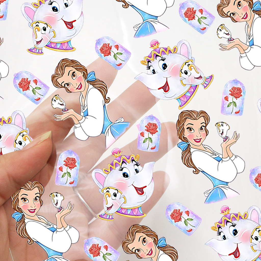 

Waterproof Transparent Faux Leather Sheet UV-Printed Disney Princess Designs PVC Vinyl For DIY Crafts Bows Earrings Bags Crafts