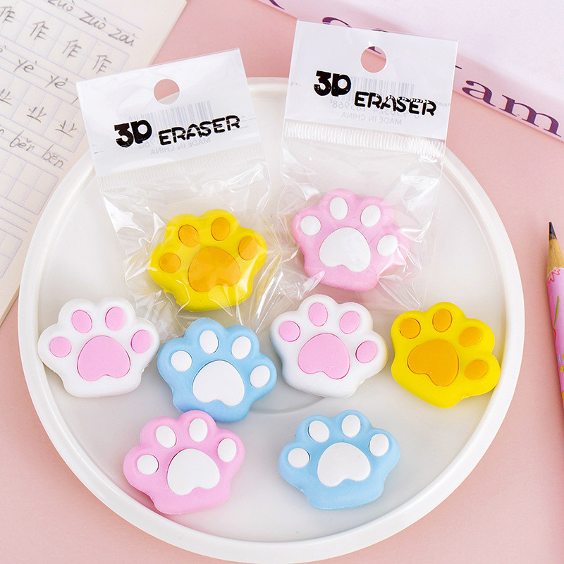 

TERMURAH! PENGHAPUS PENSIL / ERASER FOR PENCIL SUPER CUTE MOTIF PAWS KUCING WARNA-WARNI