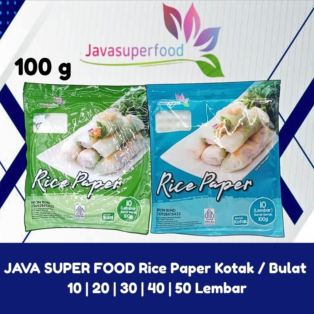 

JOSCELLY.ID JAVA SUPER FOOD Rice Paper Kotak / Bulat 10 | 20 | 30 | 40 | 50 Lembar Kulit Lumpia Beras Vietnam Banh Trang