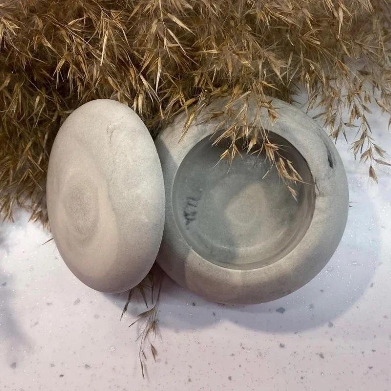 

DIY Round Storage Tank Pottery Mold Jar Jewelry Storage Box Plaster Mold Candle Storage Tank Silicone Mold Home Decoration