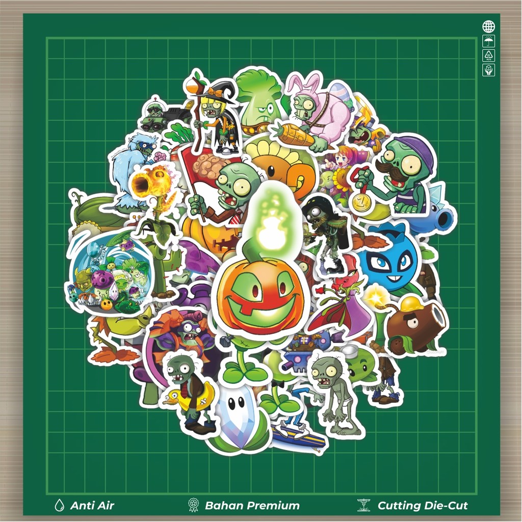 

HOT 50 PCS STIKER Stiker Game Series PLANT vs ZOMBIE Character Mix 6 Stiker Fashion Cars Decal Dingin Kartu Album Custom Vinyl Anti Air- Sticker Aesthetic Buku Journal Koper Casing HP Tablet Laptop Helm Motor Botol Minum