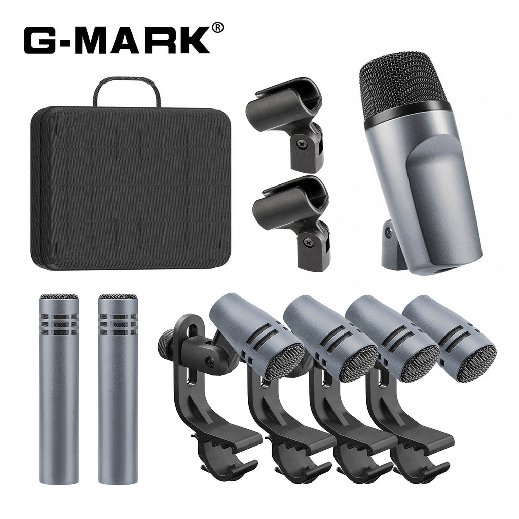 Instrument Microphone E608 7-Piece Wired Drum Mic Kit Dynamic Kick Bass Tom/Snare Cymbals Use For Dr