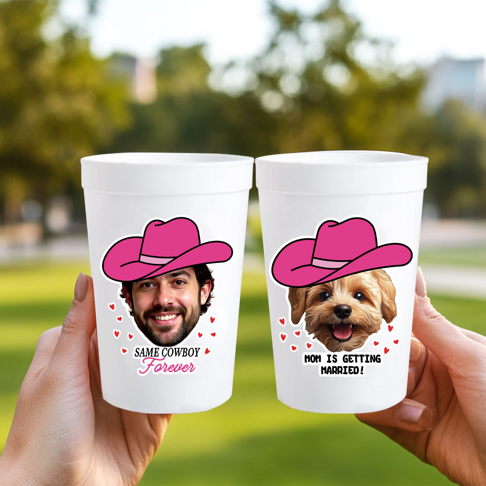 

20pcs Custom Groom Face sticker Personalized Bachelorette Wine Cup Sticker Same Cowboy Forever photo Sticker Hen Party decor