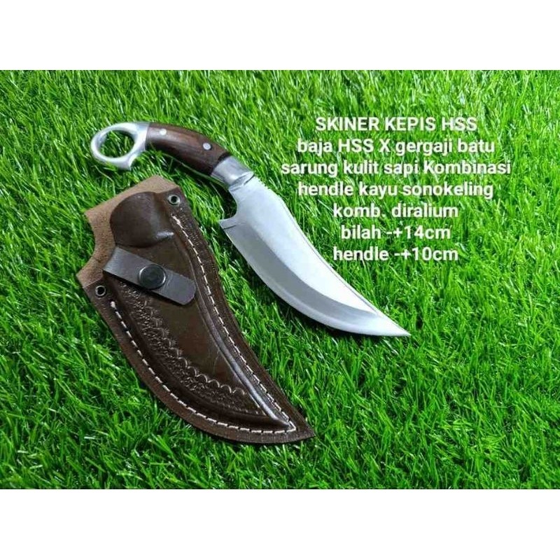 Pisau dapur seset / sisit kepis sarung kulit pisau iris daging