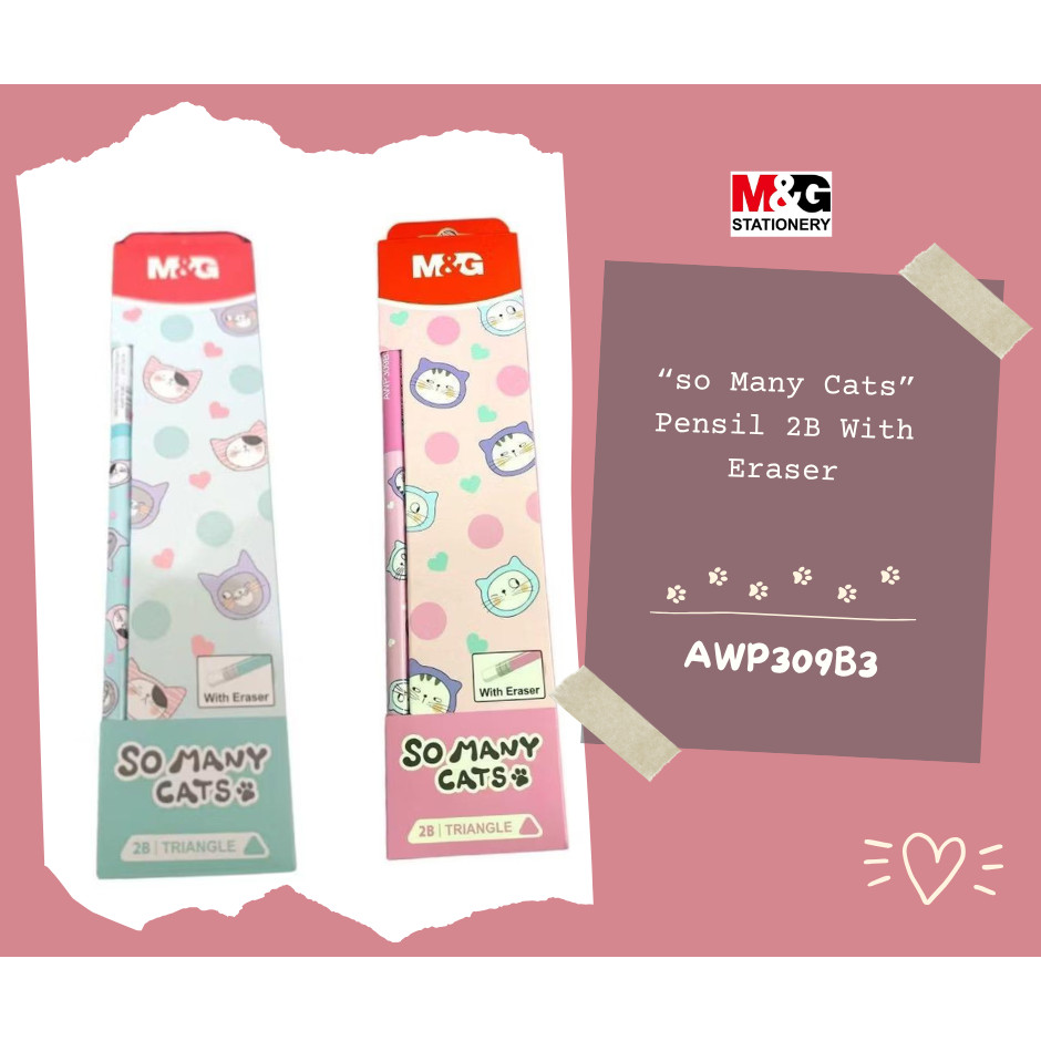

Pensil 2B M&G So Many Cats Triangle With Eraser AWP309B3 - Pensil Sekolah dan Kantor - SATUAN