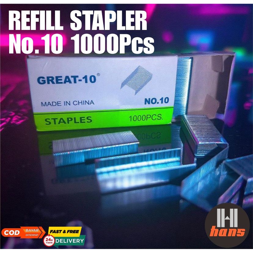 

Isi Stapler Hekter Staples Steples Refill Ulang Size 10 1 kotak isi 1000