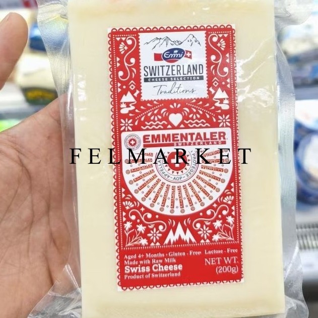 

Keju Emmi Switzerland Cheese Emmentaler / Keju Emmentaler Cheese / 200 gr