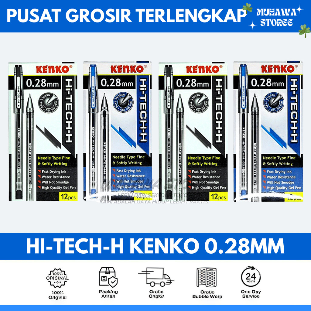 

HI-TECH H KENKO 0.28mm HITECH ORIGINAL TERMURAH PEN GEL HITECH KENKO SANTRI