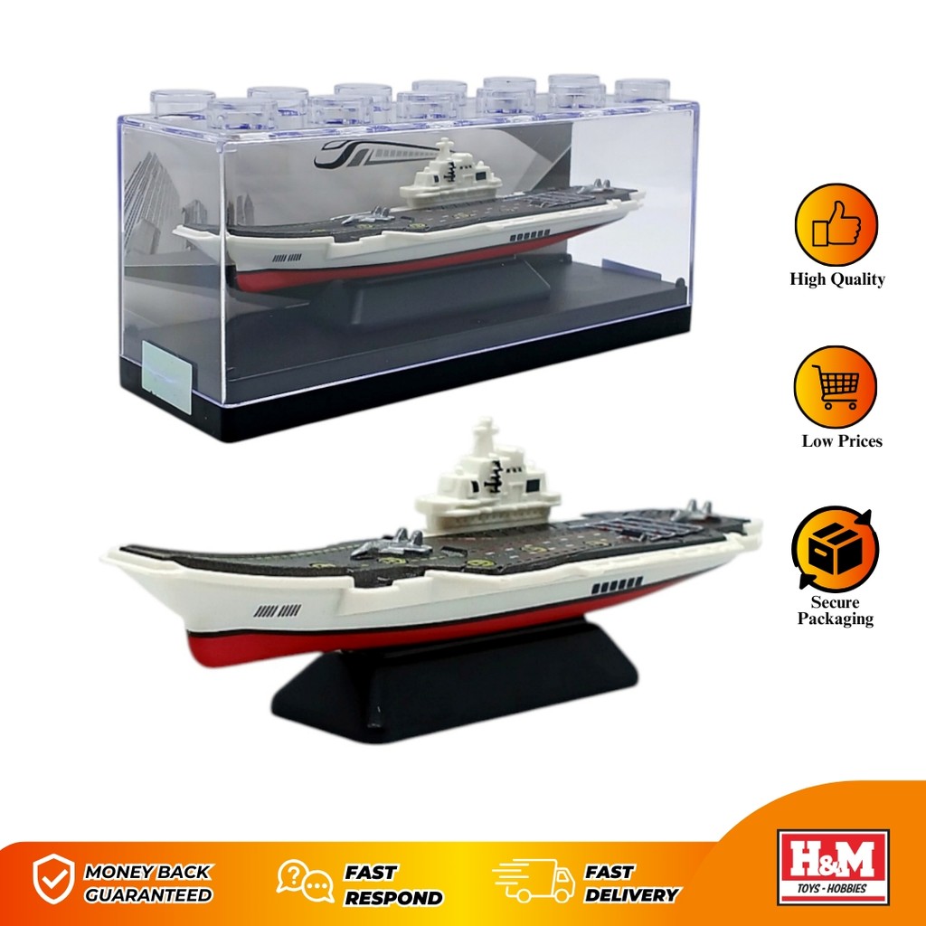 Diecast Kapal Aircraft Carrier (1) - Mainan Kendaraan Kapal Perang - Kemasan Acrilic