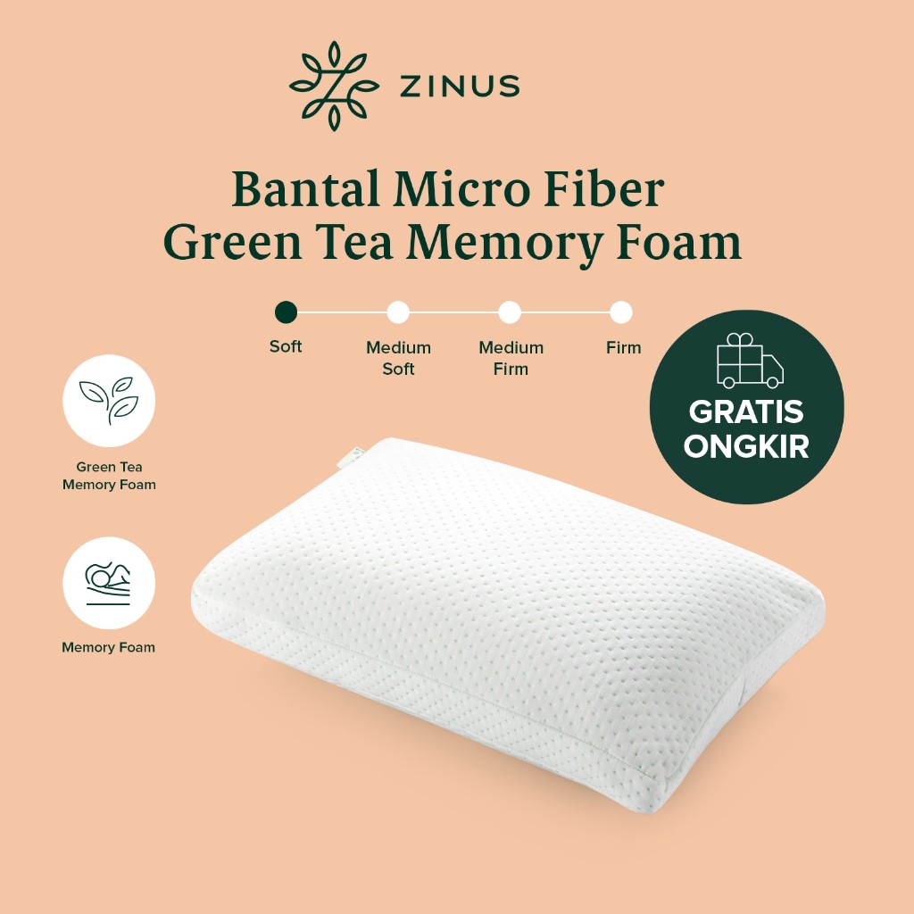Bantal Zinus Micro Fiber Green Tea Memory Foam
