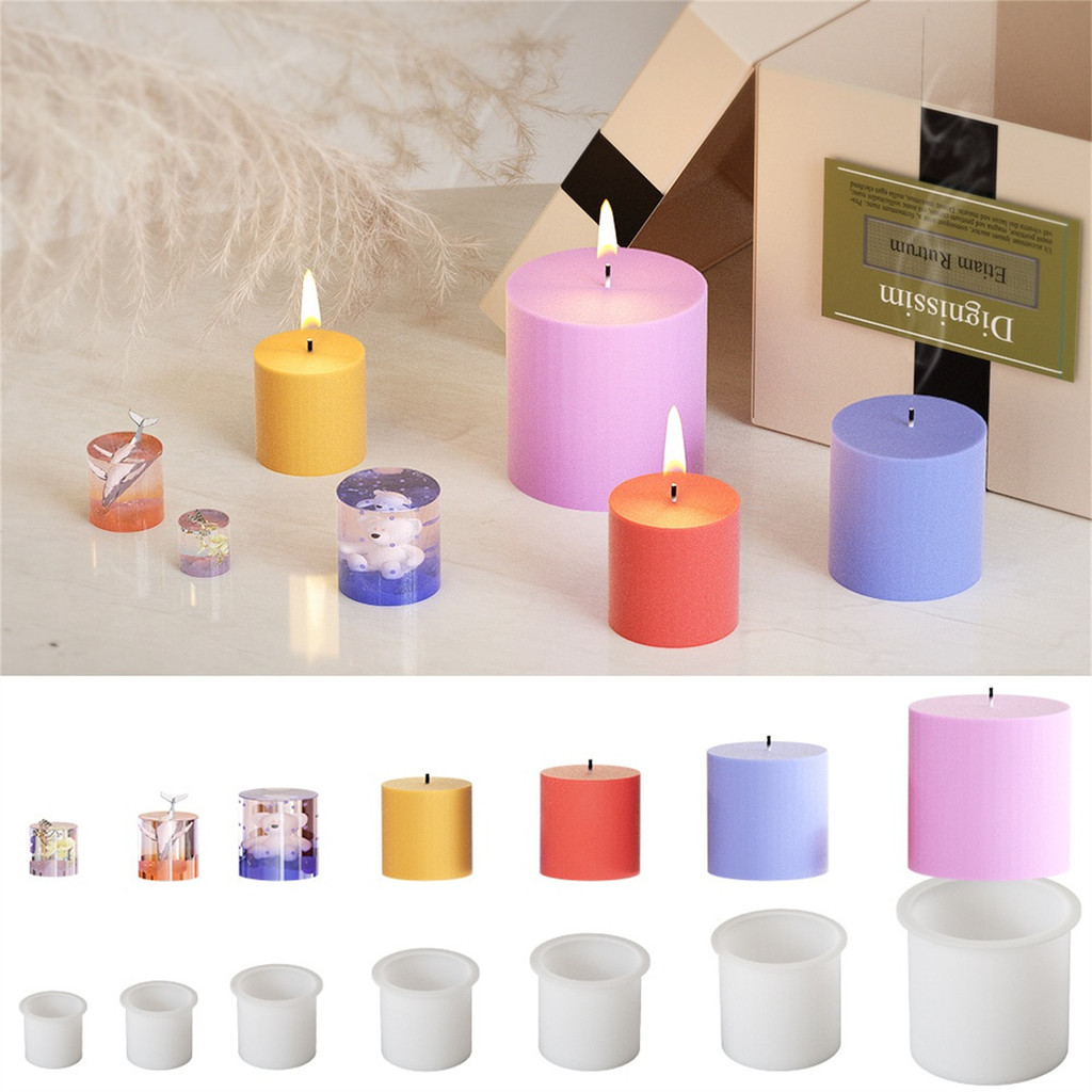 

3D Cylindrical Crystal Epoxy Resin Silicone Mold For Home Ornament Crafts Decor DIY Cylindrical Candle Silicone Mold Making