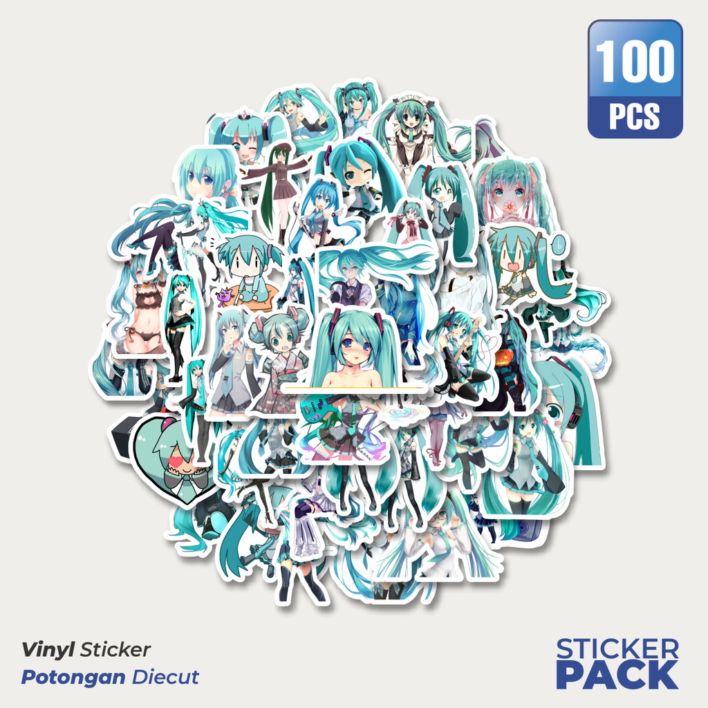 

Stiker Vinyl Stiker Music Series Hatsune Miku Mix 4 Waterproof Aesthetic- Untuk Laptop, Motor, dan Helm - Paper Stationery Pack
