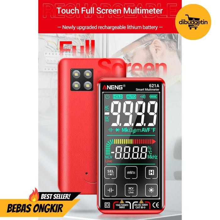 ANENG Smart Digital Multimeter Tester Transistor Touch Screen - 621A