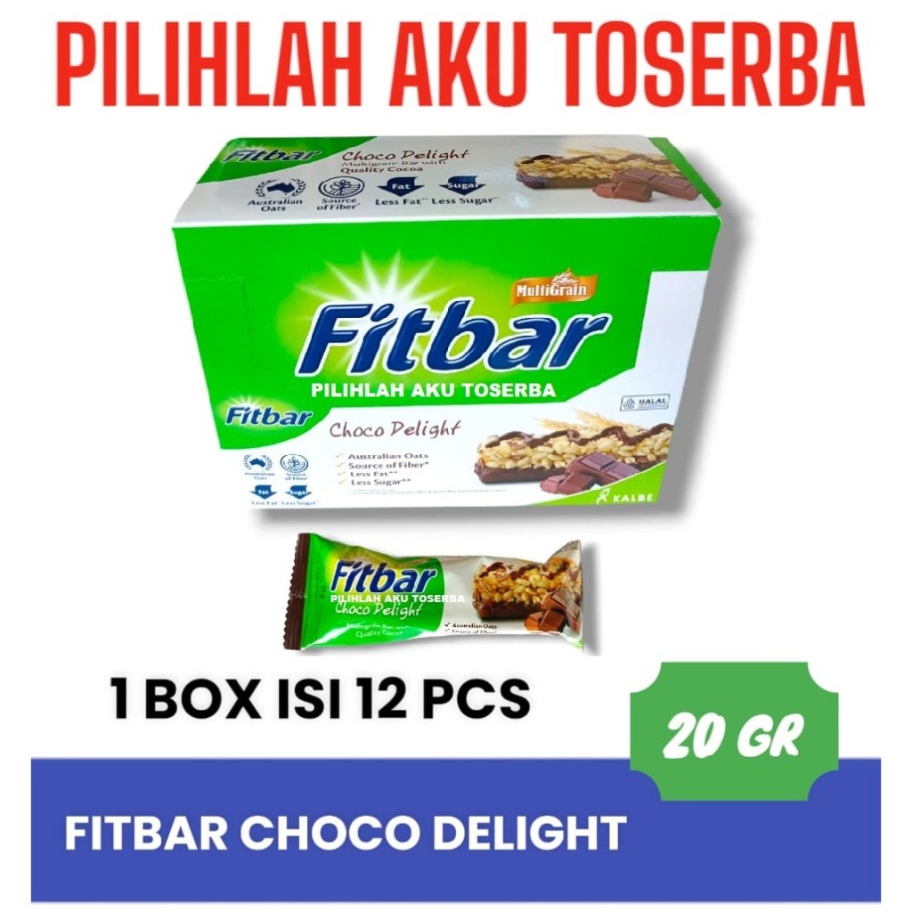 

Fitbar CHOCO DELIGHT Multigrain Cereal Bar isi 12 - (HARGA 1 BOX)