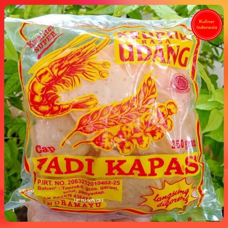 

Kerupuk Udang sedang Mentah Khas Indramayu Merk Padi Kapas 250gr
