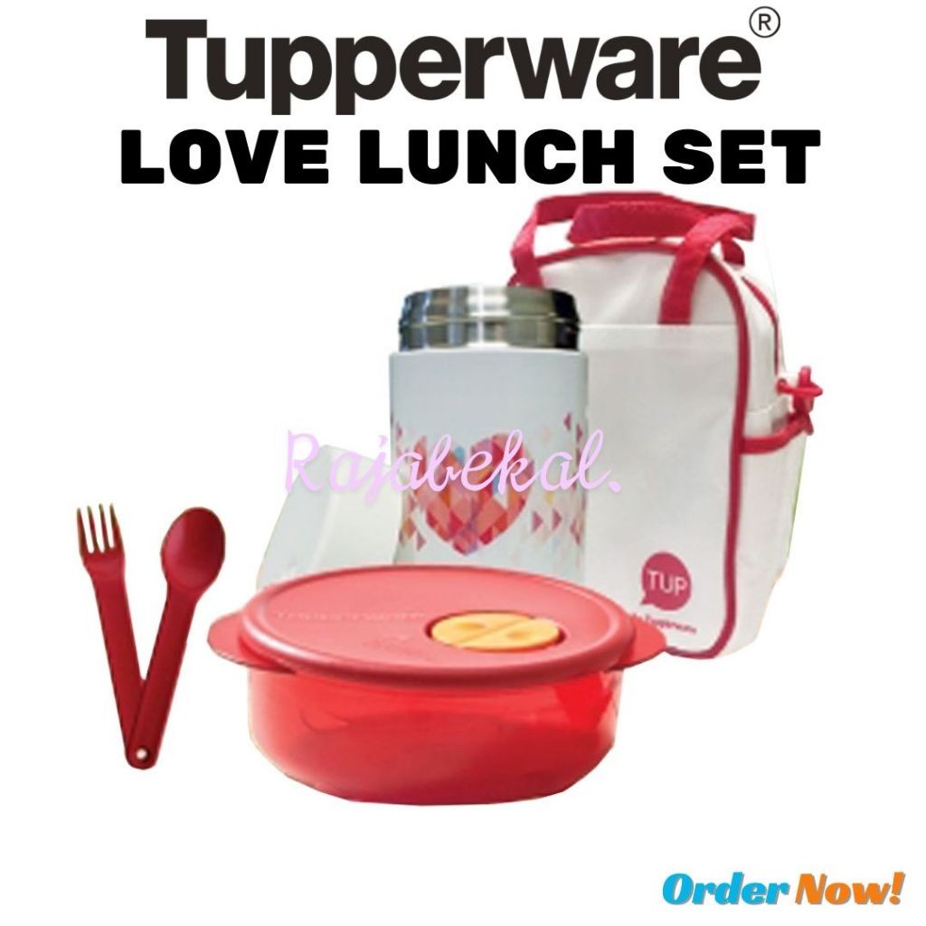 [BIG SALE] PROMO Tupperware  Love Lunch Set Termos Tas Rock n Serve Cutlery