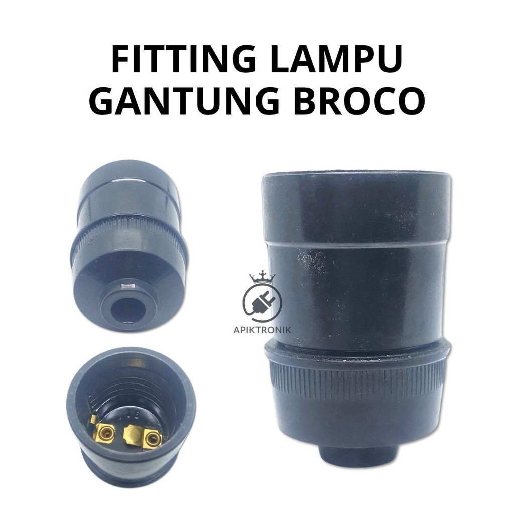 Fitting Lampu Gantung Broco Hitam – Fitting Lampu Gantung Ori Broco Hitam