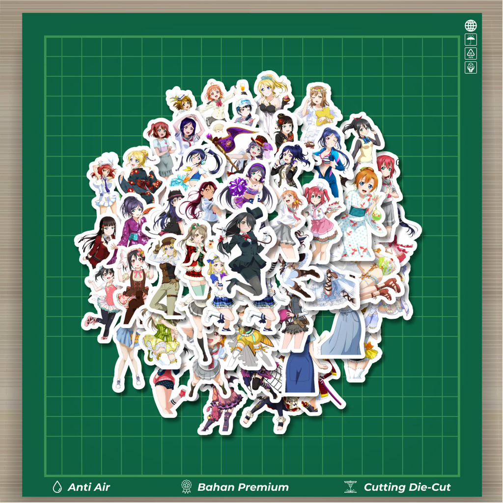 

HOT 50 PCS STIKER Stiker Anime Series Love Live Character Mix 7 Stiker Fashion Cars Decal Dingin Kartu Album Custom Vinyl Anti Air- Sticker Aesthetic Buku Journal Koper Casing HP Tablet Laptop Helm Motor Botol Minum