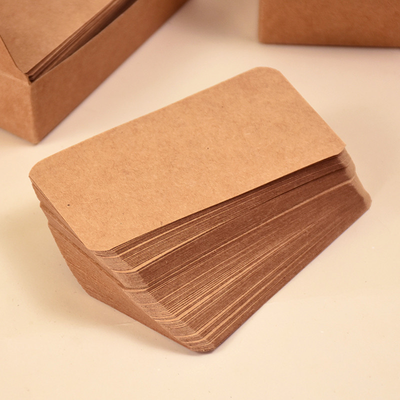 

100pcs/box Blank Kraft Paper Card DIY Postcard Gift Labels Wedding Birthday Party Greeting Invitation Place Card Message Cards