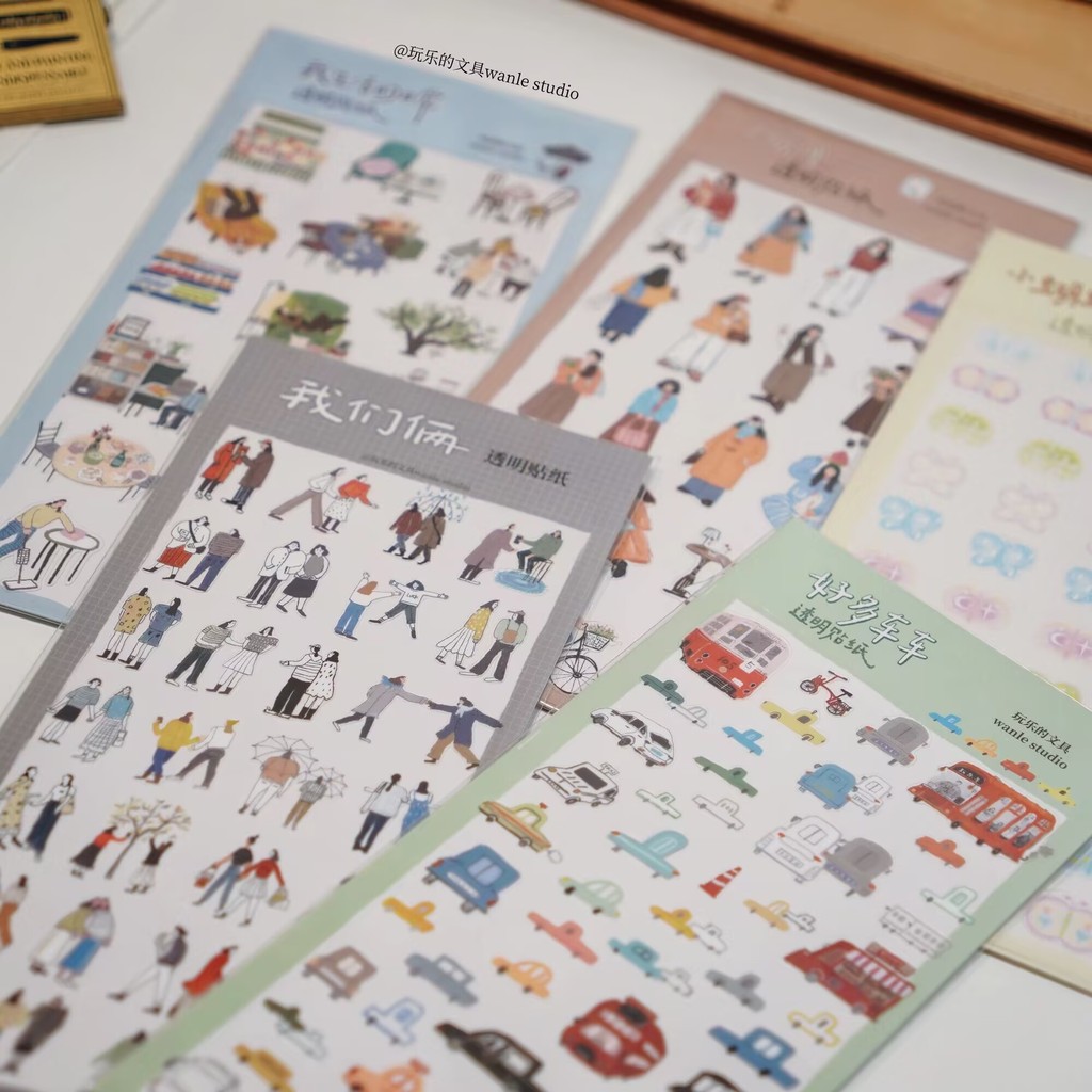 

Wanle Studio Vintage My Daily Life Girl We Together Planner Sticker Sheet Scrapbooking DIY Decorative Sticker