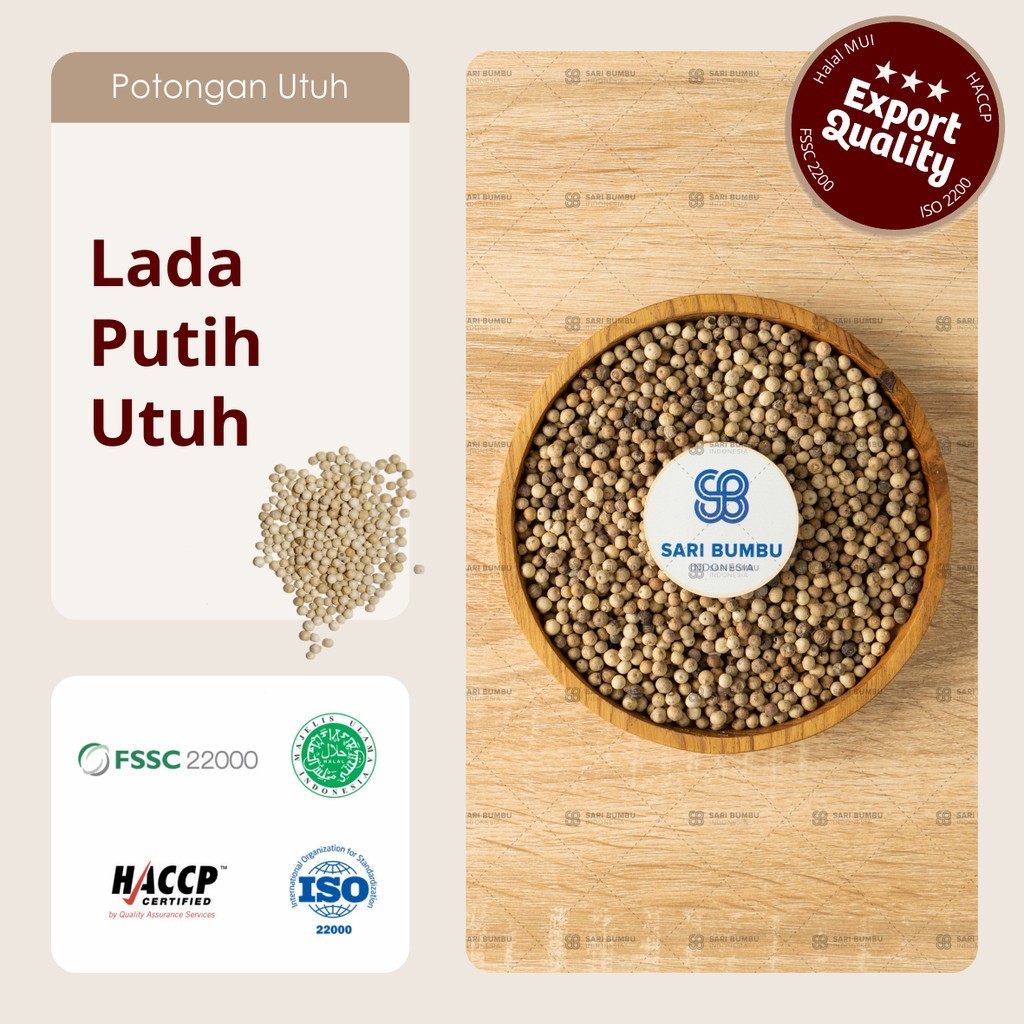 

White Pepper Seed/ Lada Putih Biji 1 Kg